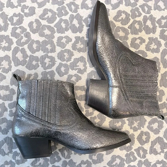 NWOT LEVIS Metallic Leather Western Cowboy Boot, Size 8.5 - Picture 6 of 10